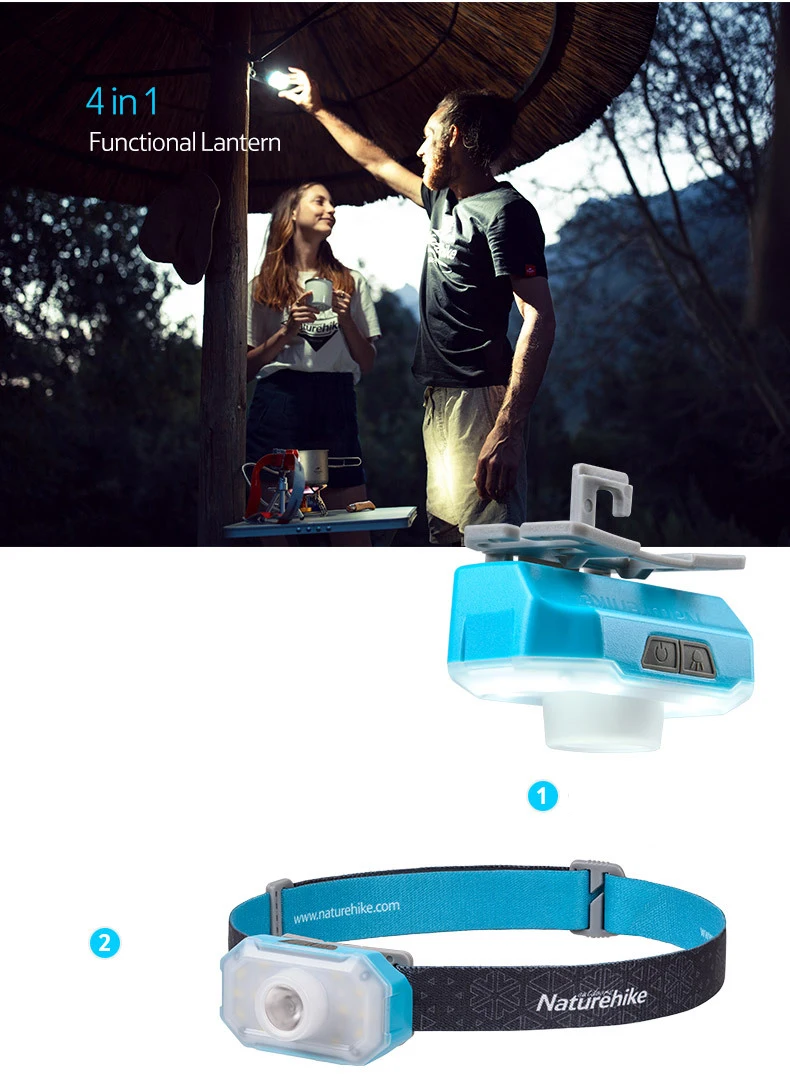 Naturehike палатка свет 4 в 1 Многофункциональный фонарь USB заряженный налобный фонарь аварийное освещение Кемпинг Пешие прогулки с мини-Треногой