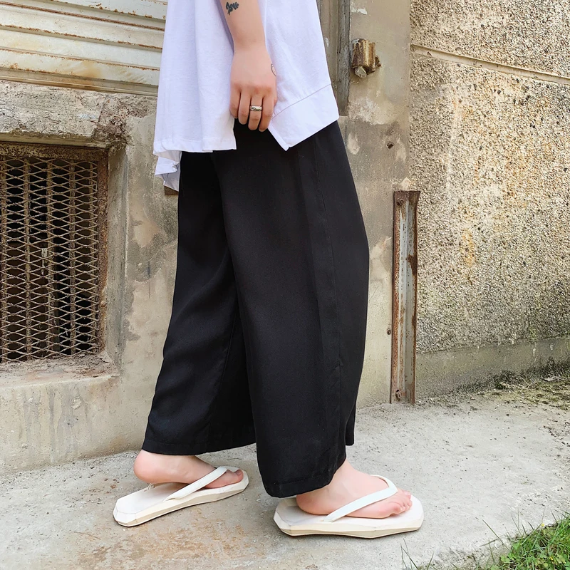 S-XL! Новые темные мужские свободные прямые брюки-труба повседневные брюки для