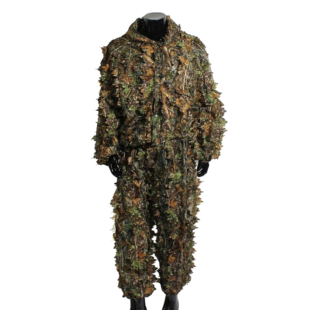Лесной Камуфляжный костюм Ghillie камуфляжная одежда охотничий олень 3D лист