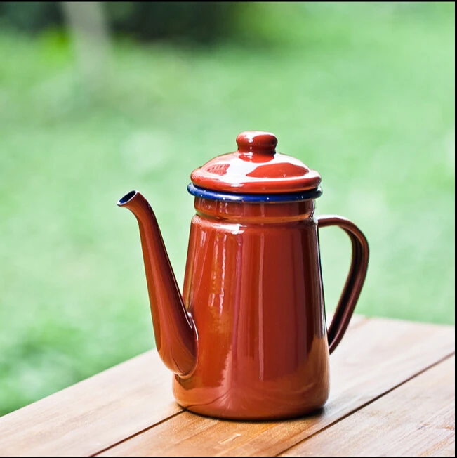 Японская эмаль Кофе горшок ручной Чай чайник индукции Плита Большая Емкость 1100