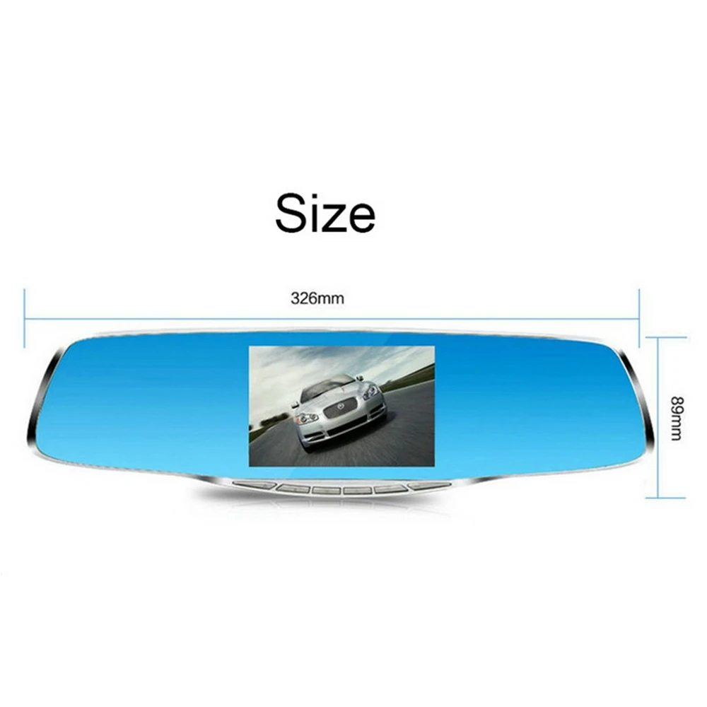 

4.3 inch Full Car Rearview Mirror DVR Camera Parking Night Vision Dual Camera Video Recorder driving
