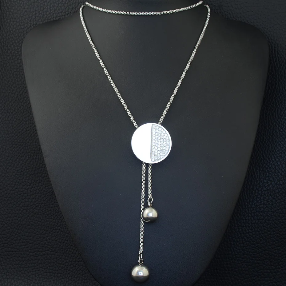 Модные ювелирные изделия из нержавеющей стали для женщин и девочек длиной 900 мм