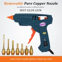 60w 100w eu us plug hot melt glue gun pure copper nozzles with power switch 5 glue sticks 11mm house power tool home diy craft