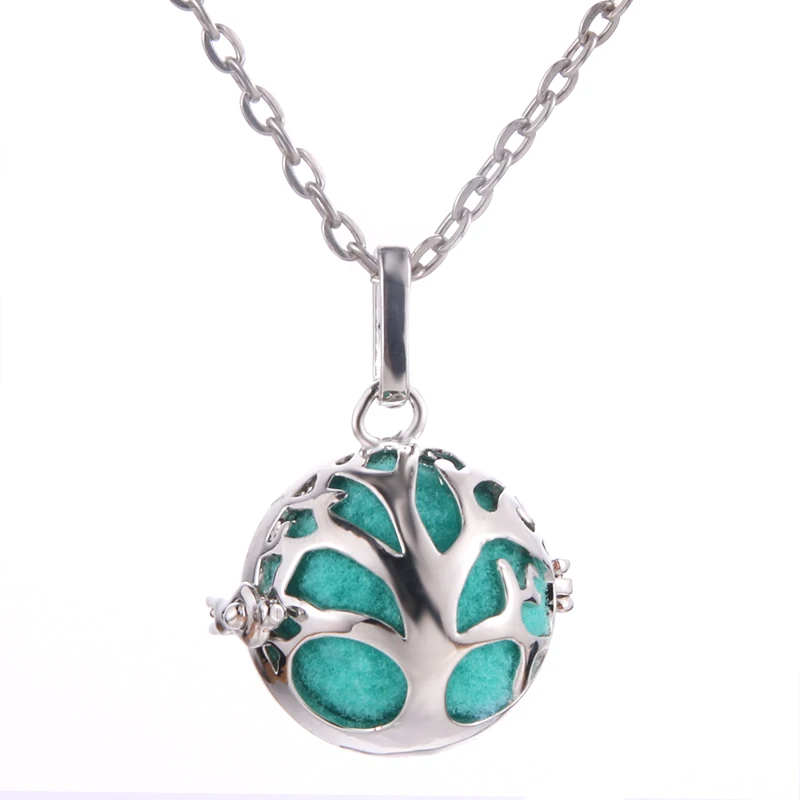 M Lotus Guanyin Music Ball Bell Aromatherapy Locket Pendant Necklace Charm Perfume Essential Oil Diffuser Woman Gift Jewelry - Окраска металла: M