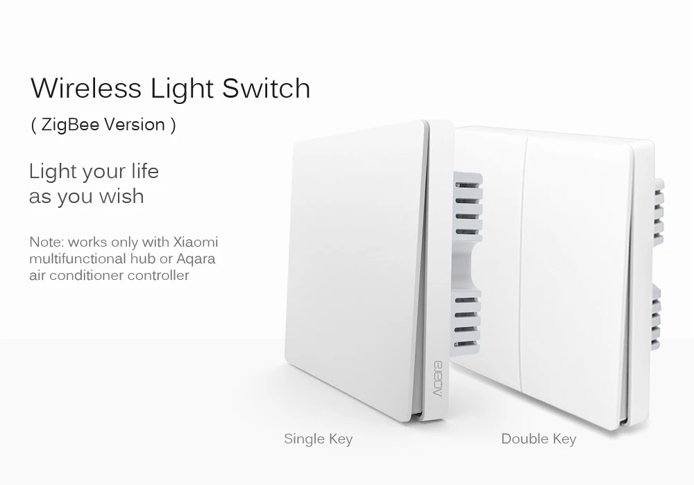Настенный выключатель Aqara Zigbee беспроводной для управления освесветильник с