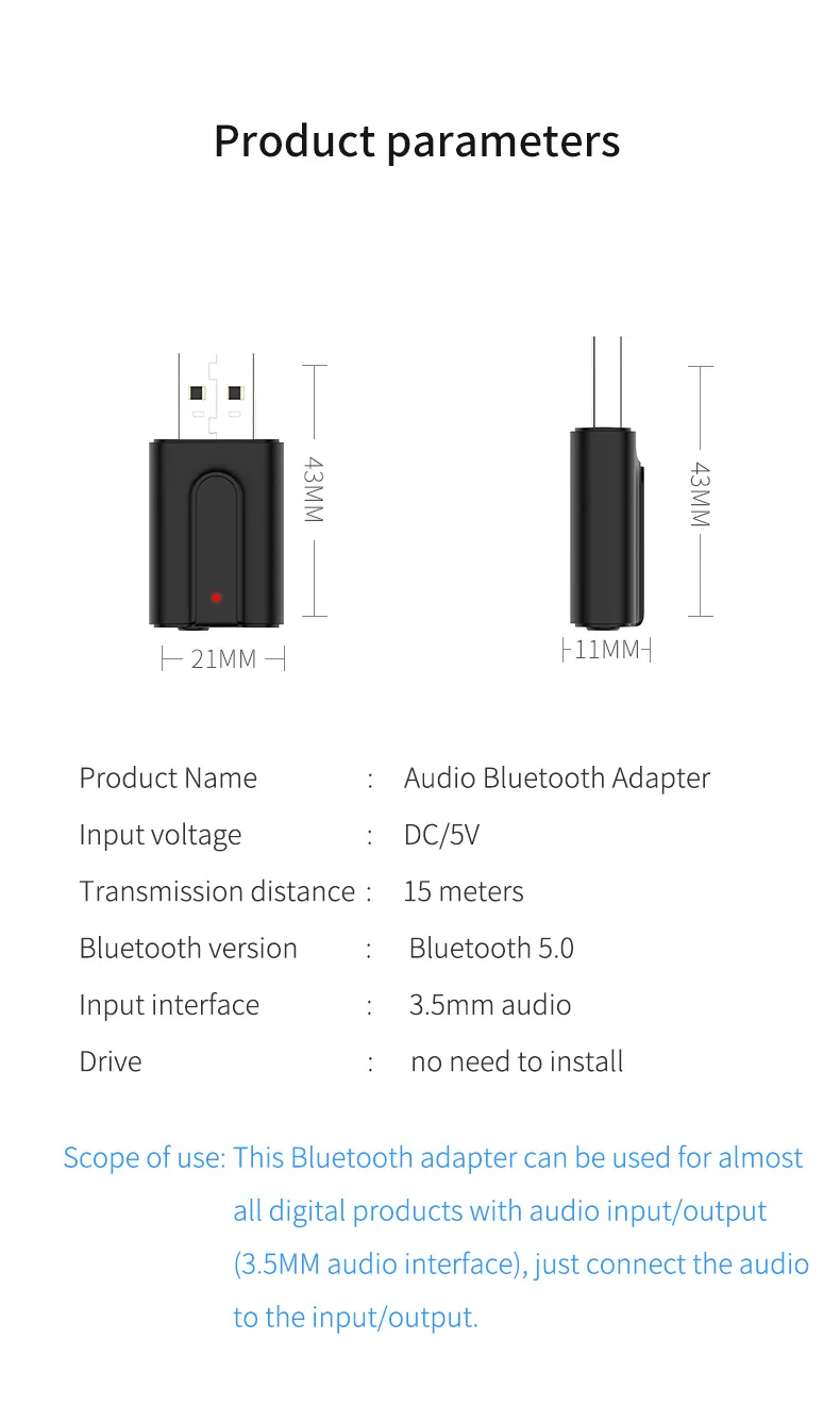 2 в 1 Bluetooth 5,0 приемник передатчик адаптер USB беспроводной аудио стерео музыкальный адаптер передатчик для автомобиля динамик наушники