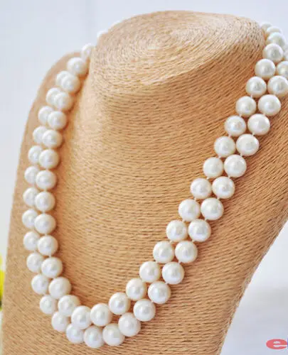 

Selling Jewelry>>New 34 "10-11mm akoya white round freshwater cultured pearl necklace AAA