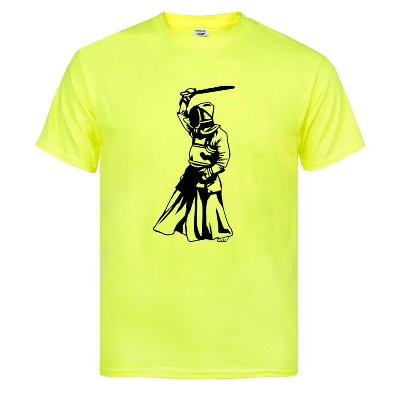 Модная Летняя мужская футболка Kendo Высококачественная хлопковая с короткими