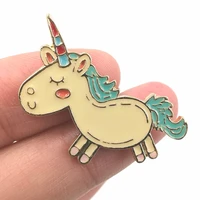 timlee x223 new cartoon lovely animals unicorn metal brooch pins fashion jewelry wholesale