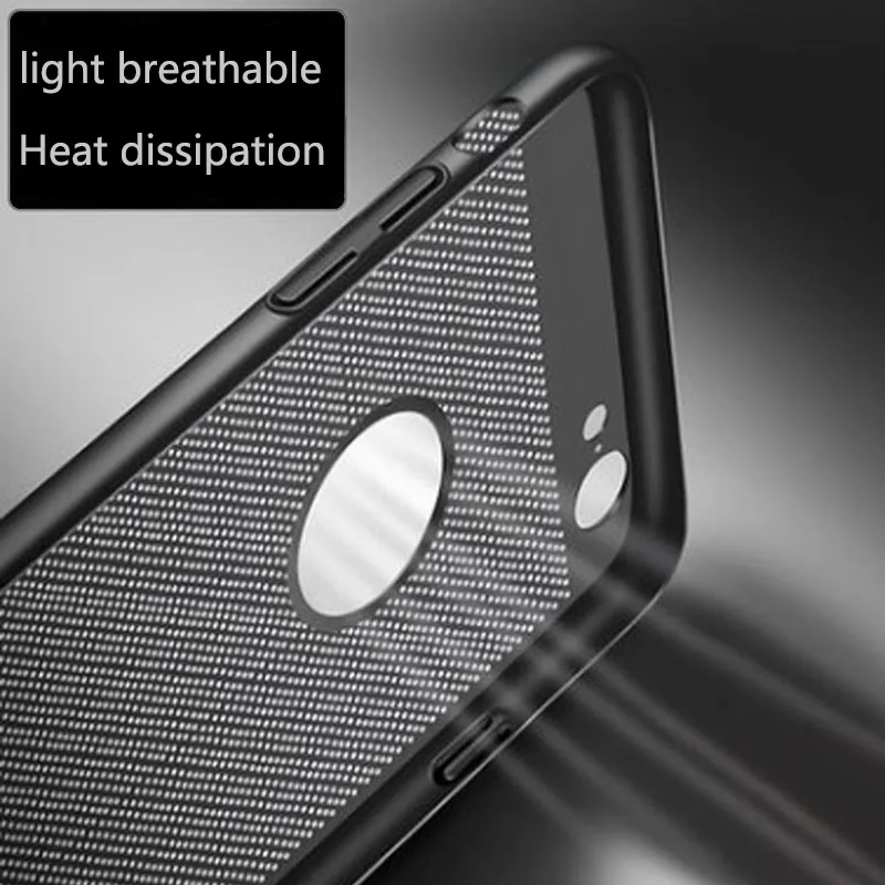 Мобильный чехол для iPhone 6 6s 7 Plus 5S Ultra Slim Grid Heat Dissipate Luxury Matte Hard PC Protective Cover SMSNXY