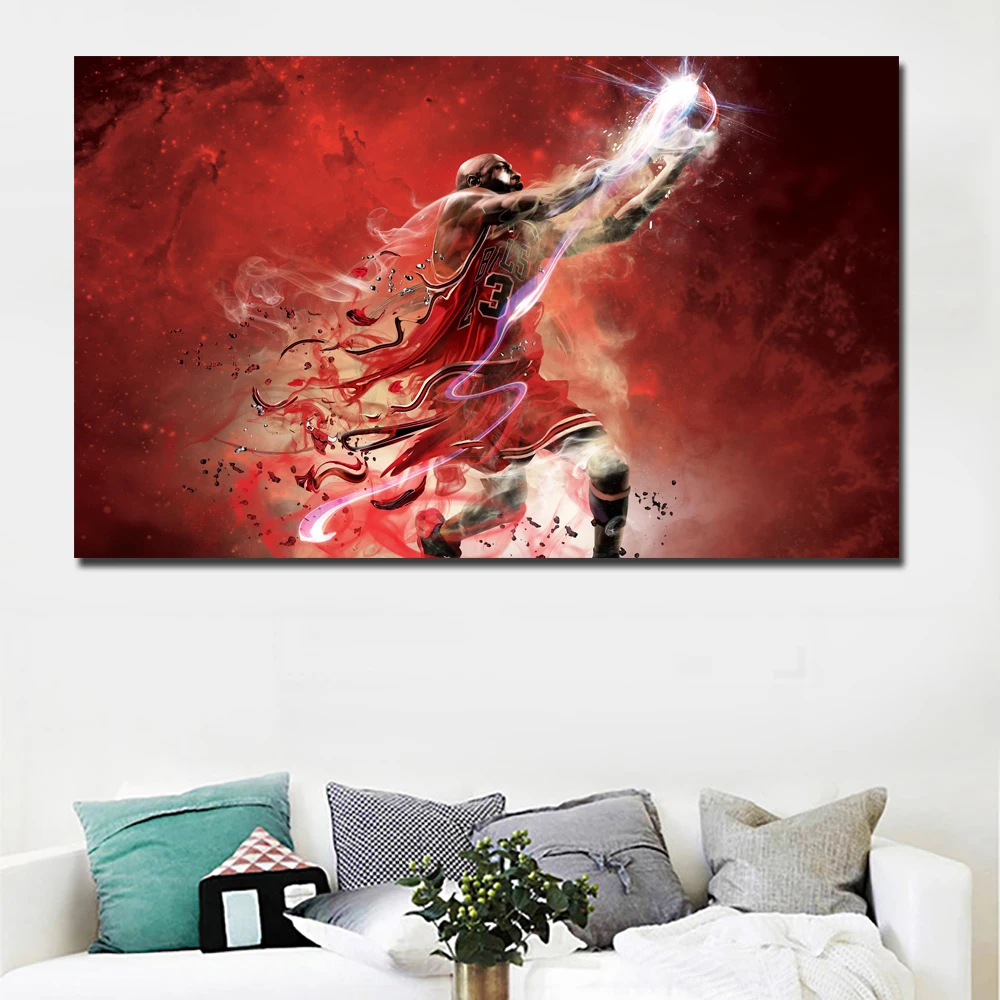 Лидер продаж Абстрактный портрет маслом Майкл Джордан напечатаны на холсте