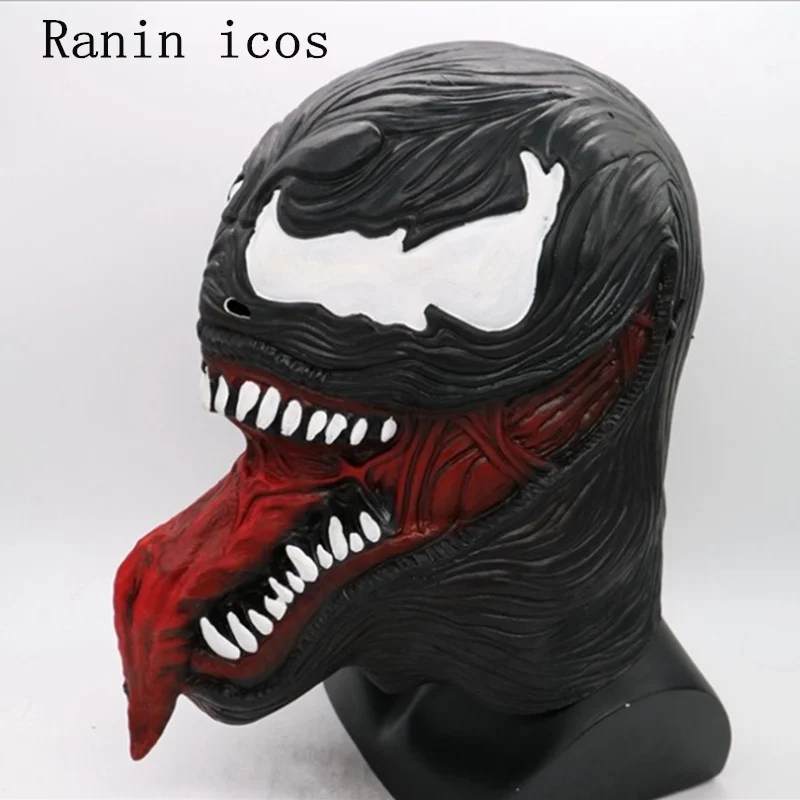 Маска Супермена Venom черная латексная маска Человека паука для костюмированной