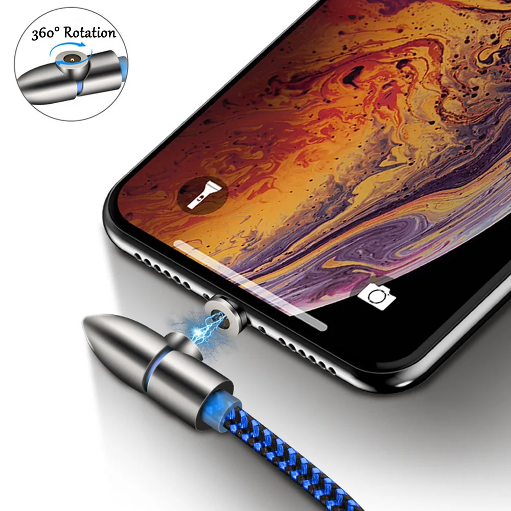 Queenfish пуля локоть Магнитный микрокабель для передачи данных Тип c USB Дата кабель