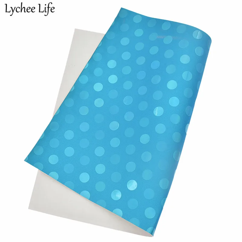 Lychee Life 29x21 см голографические точки искусственная кожа ткань красочные ПУ ткань DIY Домашняя одежда швейная одежда аксессуары поставки - Цвет: 4
