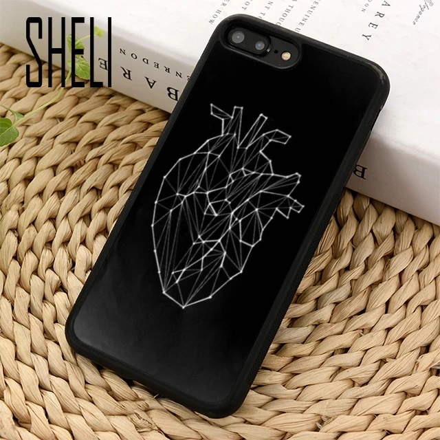SHELI медицинский анатомический флип-чехол с сердцем для iPhone 4 5 6 6s 7 8 plus 11 pro X XR XS max