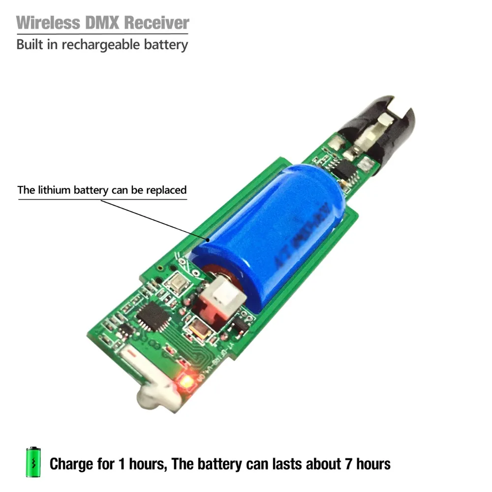 2 4G беспроводной Dmx контроллер перезаряжаемый передатчик приемник Dmx512