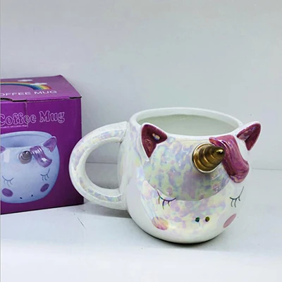 Pink Unicorn Креативная керамическая чашка, ручная роспись, 3D кружка, кофейная молочная чашка, кактус, Забавный монстр, Офисная домашняя чашка, емкость 301-400 мл - Color: Pink Unicorn