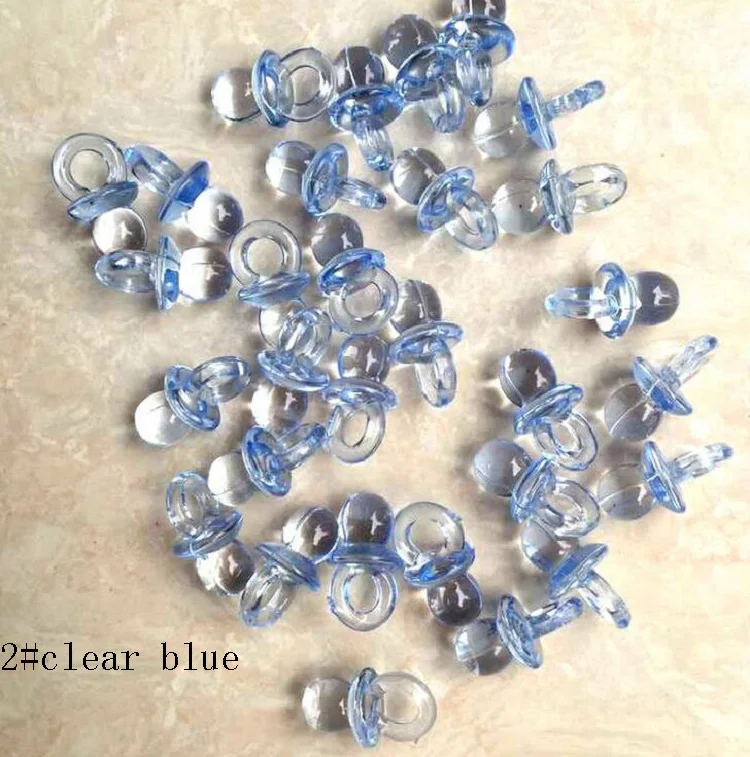 2 clear blue Мини-Соска-пустышка с конфетти, Рассыпчатая бусинка для соски, Подарочная коробка, украшение для вечеринки в честь Дня рождения ребенка, украшение стола, сделай сам, Wh - Цвет: 2 clear blue