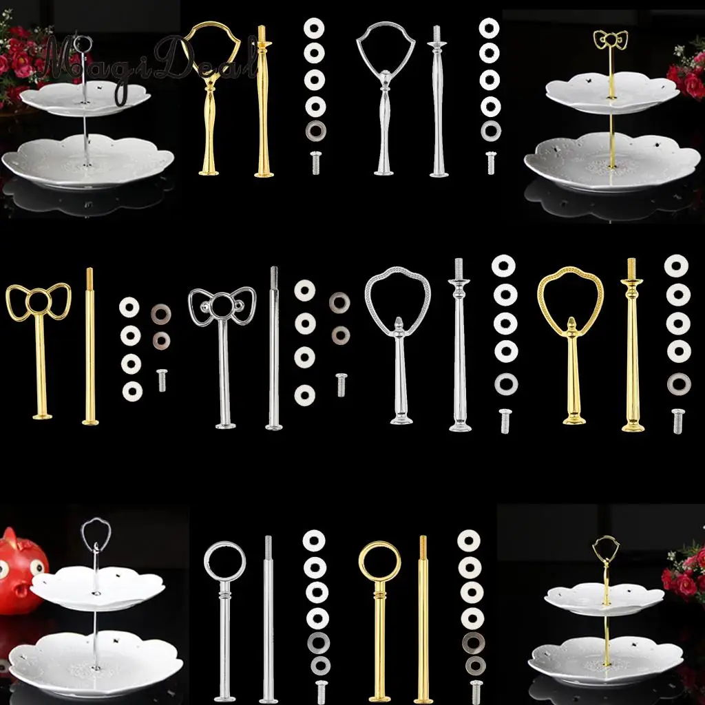Винтажная 2-уровневая металлическая подставка для торта десертов фруктов еды