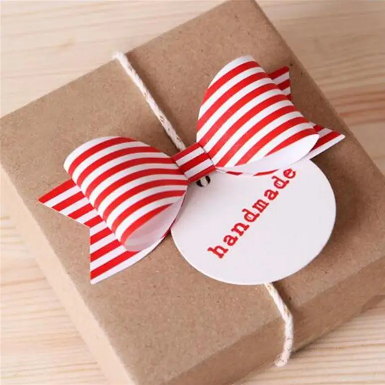 30 шт./лот подарочная упаковка сделай сам в полоску и горошек бант для торта