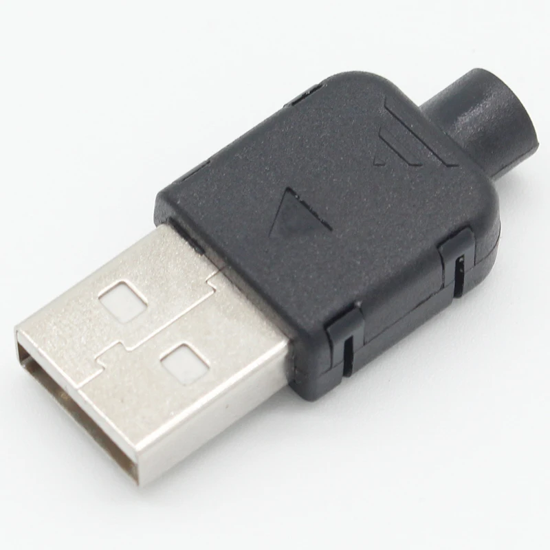 10 комплектов DIY USB 2,0 разъем типа A штекер 4 Pin в сборке адаптер гнездо припоя Тип Черный Пластиковый корпус для подключения данных