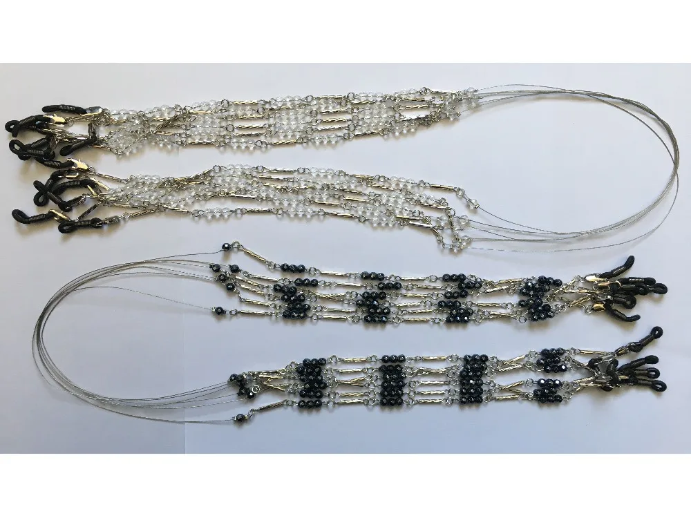 sunglass metal strand assorted with facted bead eyewear retainer eyeglass chain strap lanyard