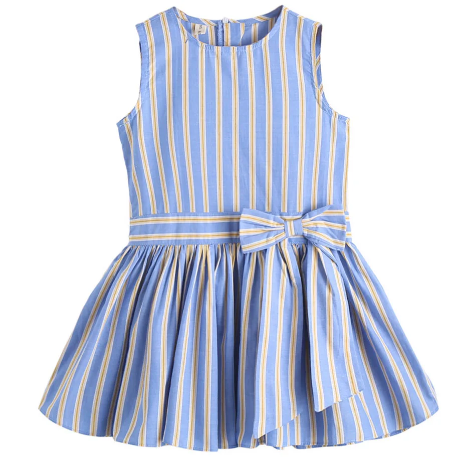 Dress For Girls Casual Style Summer Girl Striped Teenage Kids Costume 6 8 10 12 13 14 Year | Детская одежда и обувь