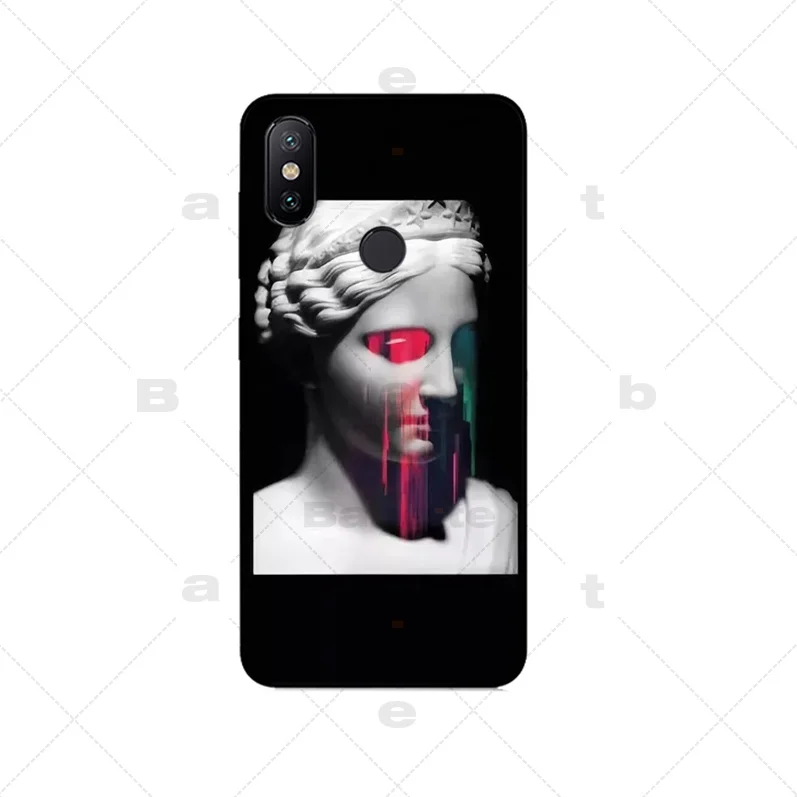 Винтажная Черная мягкая задняя крышка из ТПУ для мобильного телефона чехол Xiaomi