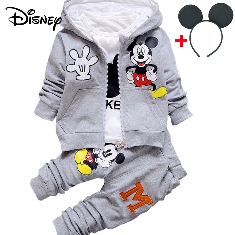 Одежда для мальчиков Disney с Микки Маусом зимние милые худи длинным рукавом топы