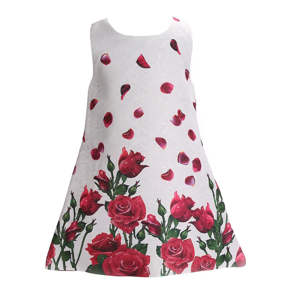 Хлопковое платье без рукавов для маленьких девочек на свадьбу принцессы