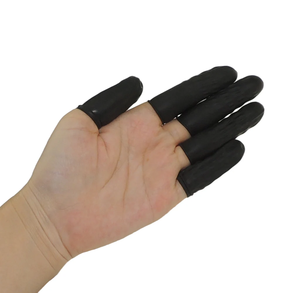 

144pcs&500g/pack Black Latex Powder Free ESD Anti Static Conductive Protective Finger Cots health finger tips