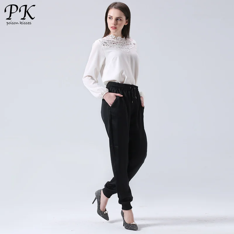PK черные шаровары женские спортивные штаны для бега 100% из полиэстера Femme плюс