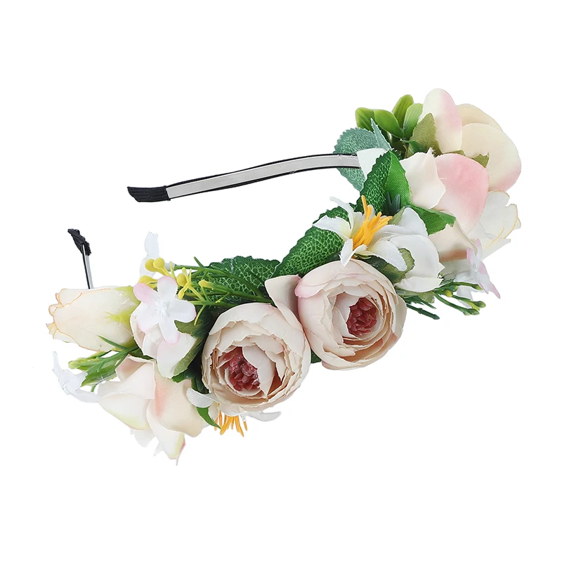 Haimeikang Цветочные безал на голову аксессуары для волос Корона с цветами для Девочки повязка для волос невесты Свадебный венок повязка на голову украшение для волос