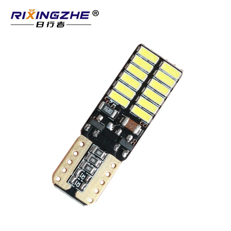 Светодиод RXZ 100pcs без ошибок T10 W5W 4014 24SMD светодисветодиодный для фотоэлементов