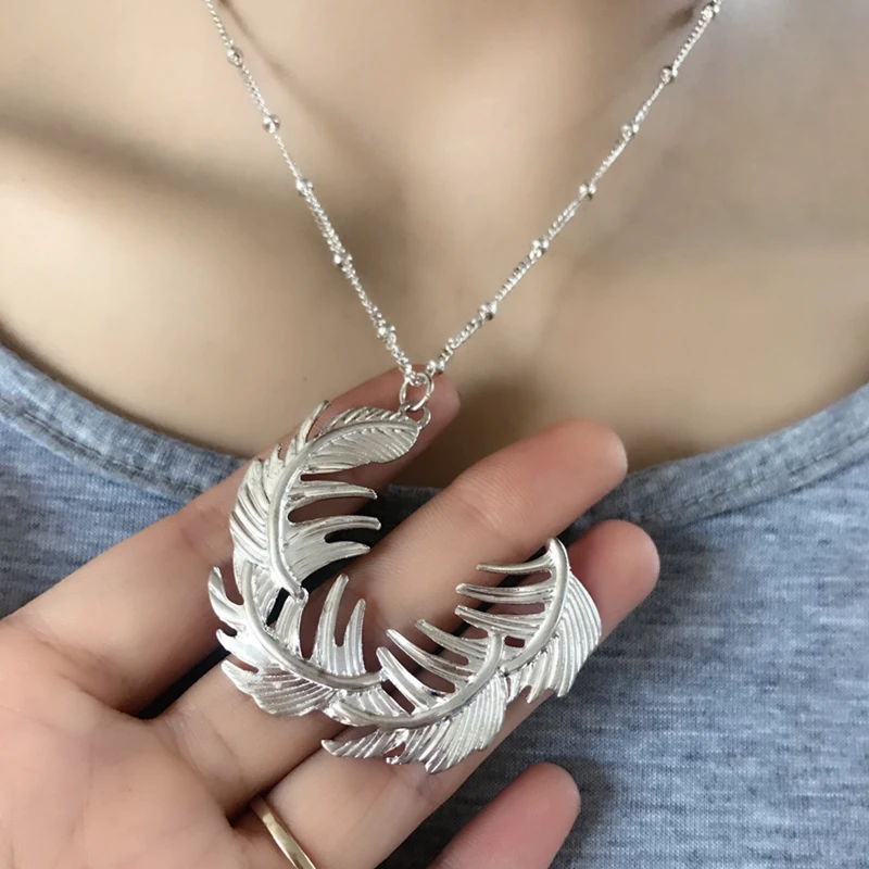 New Feather Pendant Charm Necklace Simple Jewelry Gifts | Украшения и аксессуары