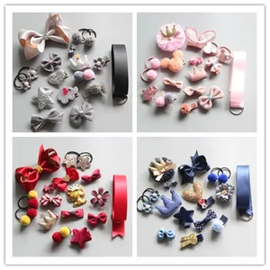 Новинка, аксессуары для волос для девочек, 18 шт., головной убор, подарочный набор, Детские шифоновые заколки для волос с бантом, заколки для волос, детская тиара принцессы, барретка TZ24