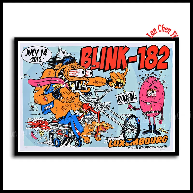 Коричневый Blink 182 панк-рок группа рок с белым покрытием бумажные плакаты стены гостиной домашнего искусства украшения Музыка Настенный декор - Цвет: Коричневый