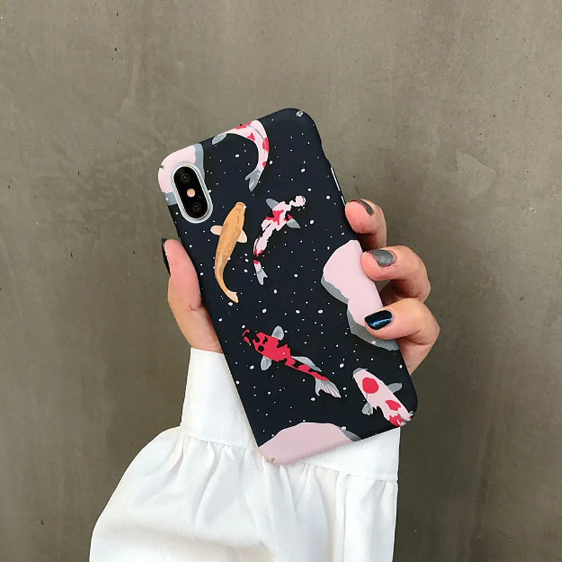 JiBan And the fengjin lithium fish mobile phone case for iPhone 6 6s 7 8 plus X XS all-inclusive plastic hard shell | Мобильные