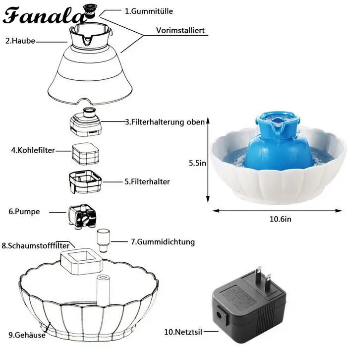 2.1л домашних животных керамический ваттер фонтан для собак кошек Электрический