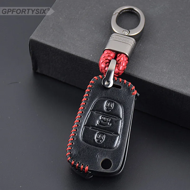 Автомобильный кожаный чехол для ключей подходит KIA RIO K2 K5 Sportage Sorento Ceed|fob cover|car key case