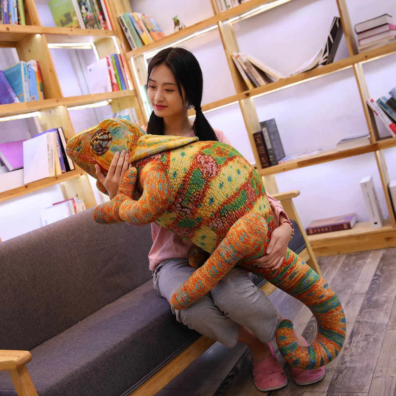 

40-120cm Boy And Girl Birthday Lizards Doll Pillow Creative Personality Simulation Chameleon Plush Toy Gift For Children