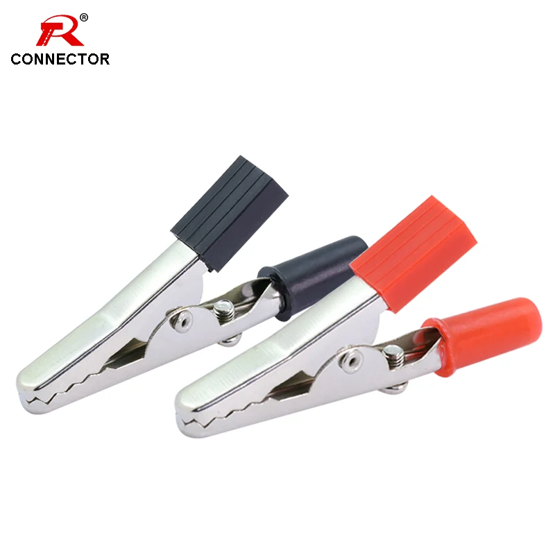 Металлический зажим аллигатора Электрический для щупа черный и красный цвет