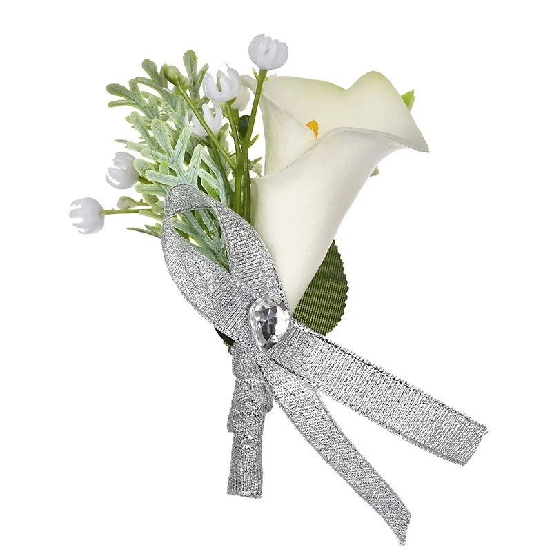 Calla lily Свадебные корсажи и бутоньерки высококлассные невесты цветок жениха