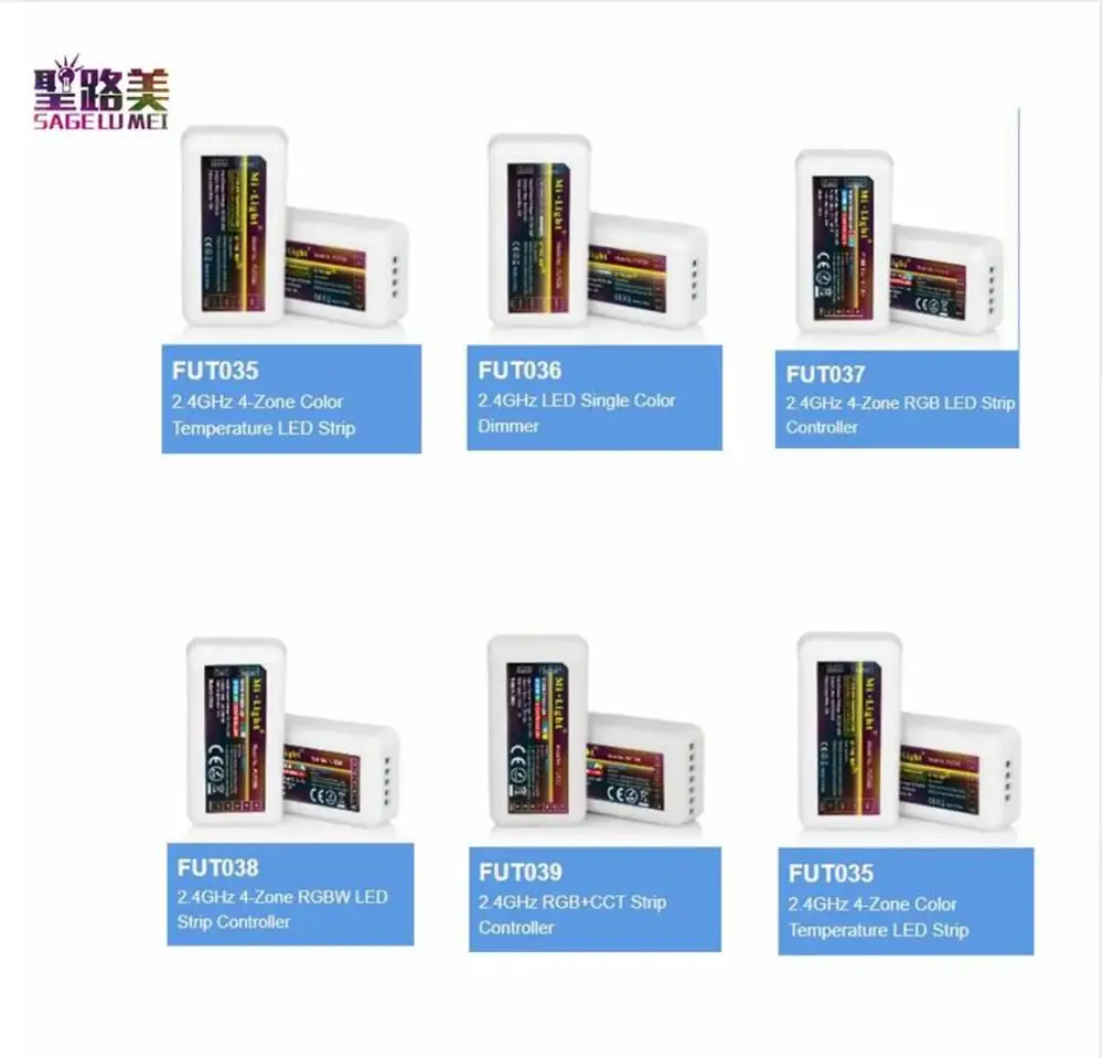 MiLight 2 4G RF FUT035 FUT036 FUT037 FUT038 FUT039 LED контроллер Диммер для одного цвета CCT RGB RGBW +