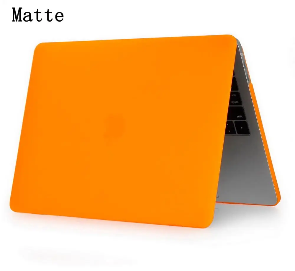 Matte Orange Чехол для ноутбука Apple MacBook Air Pro retina 11 12 13 15 дюймов для mac book New A1932 Pro 13 15 с сенсорной панелью+ чехол для клавиатуры - Цвет: Matte Orange
