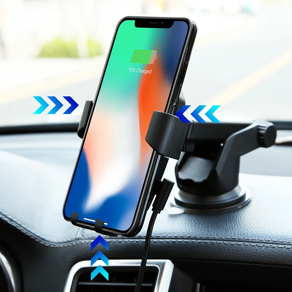 CASEIER Беспроводное зарядное устройство для iPhone XS Max X XR 8 Plus автомобильное крепление