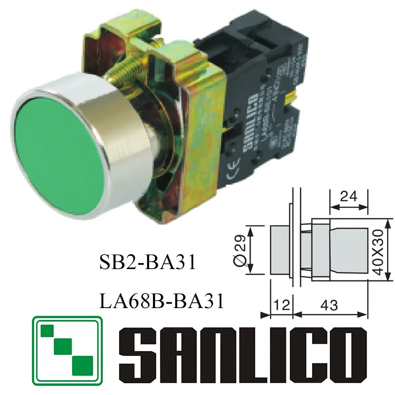Металлический кнопочный переключатель мгновенная головка смыва Кнопка swicth SB2