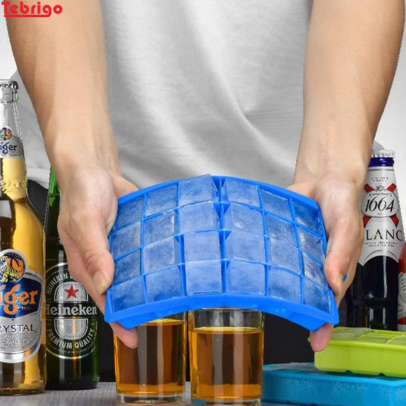 Tebrigo 24 Grid Ice Mould Silicone Tray Molds DIY Desert Cocktail Juice Maker Square Mold Cube | Дом и сад