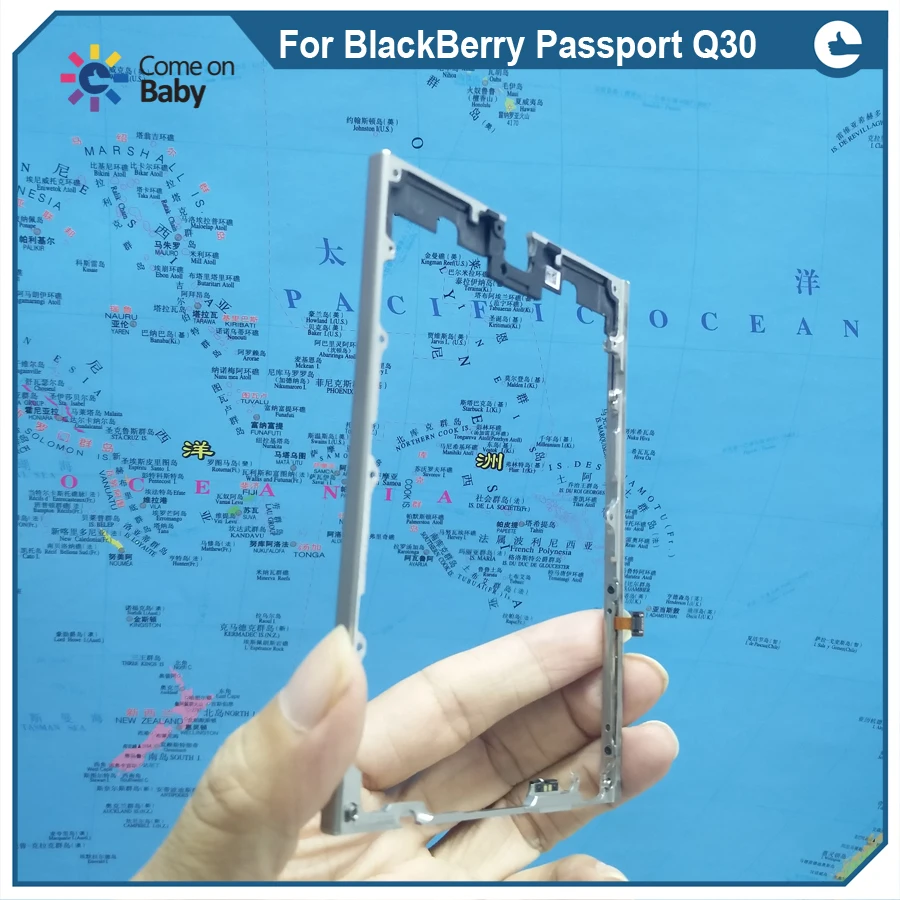 ЖК-экран Q30 для BlackBerry Passport передняя рамка пластина среднего корпуса с кнопкой