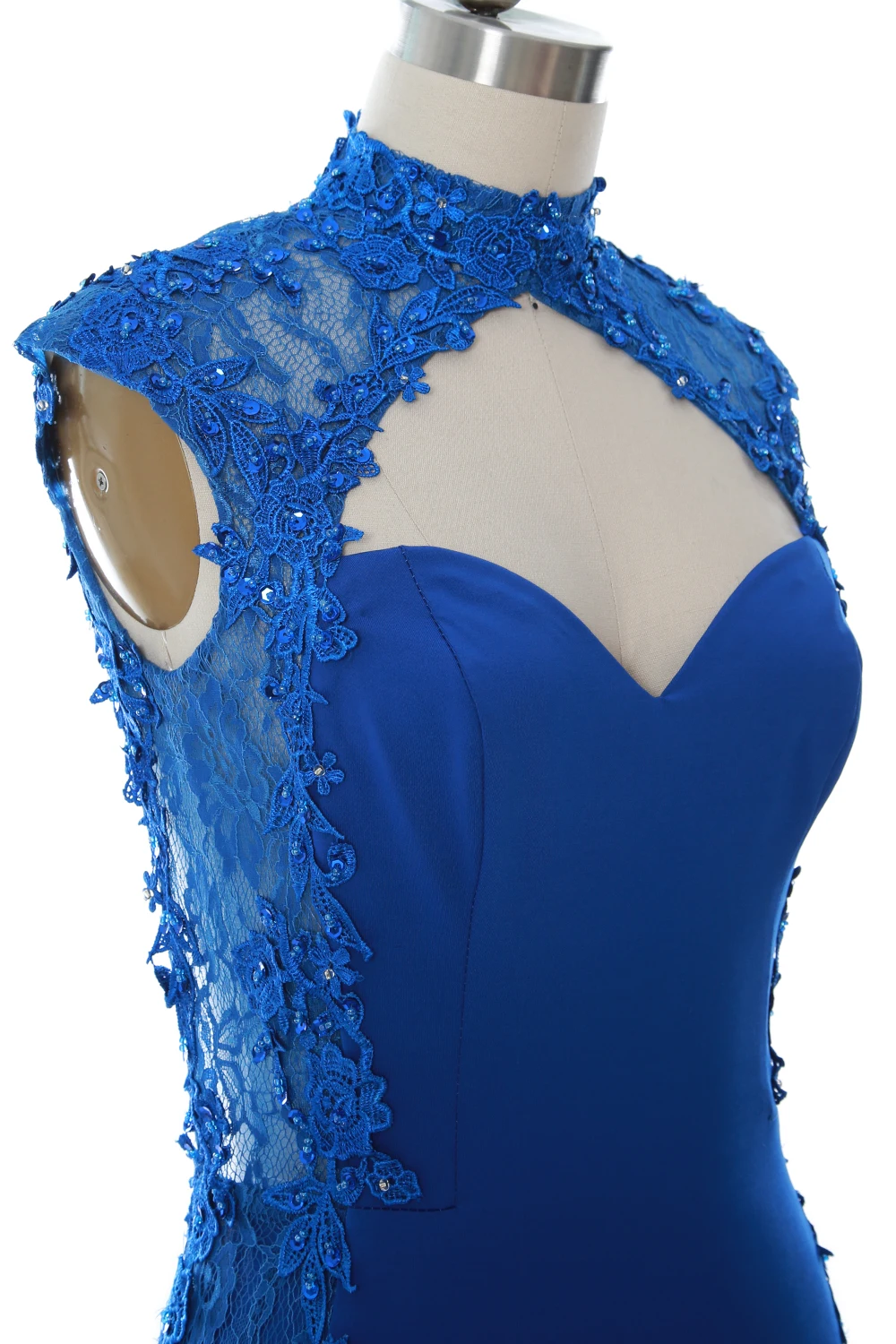 Женское длинное платье Русалка MACloth с высоким воротником кружевное трикотажное